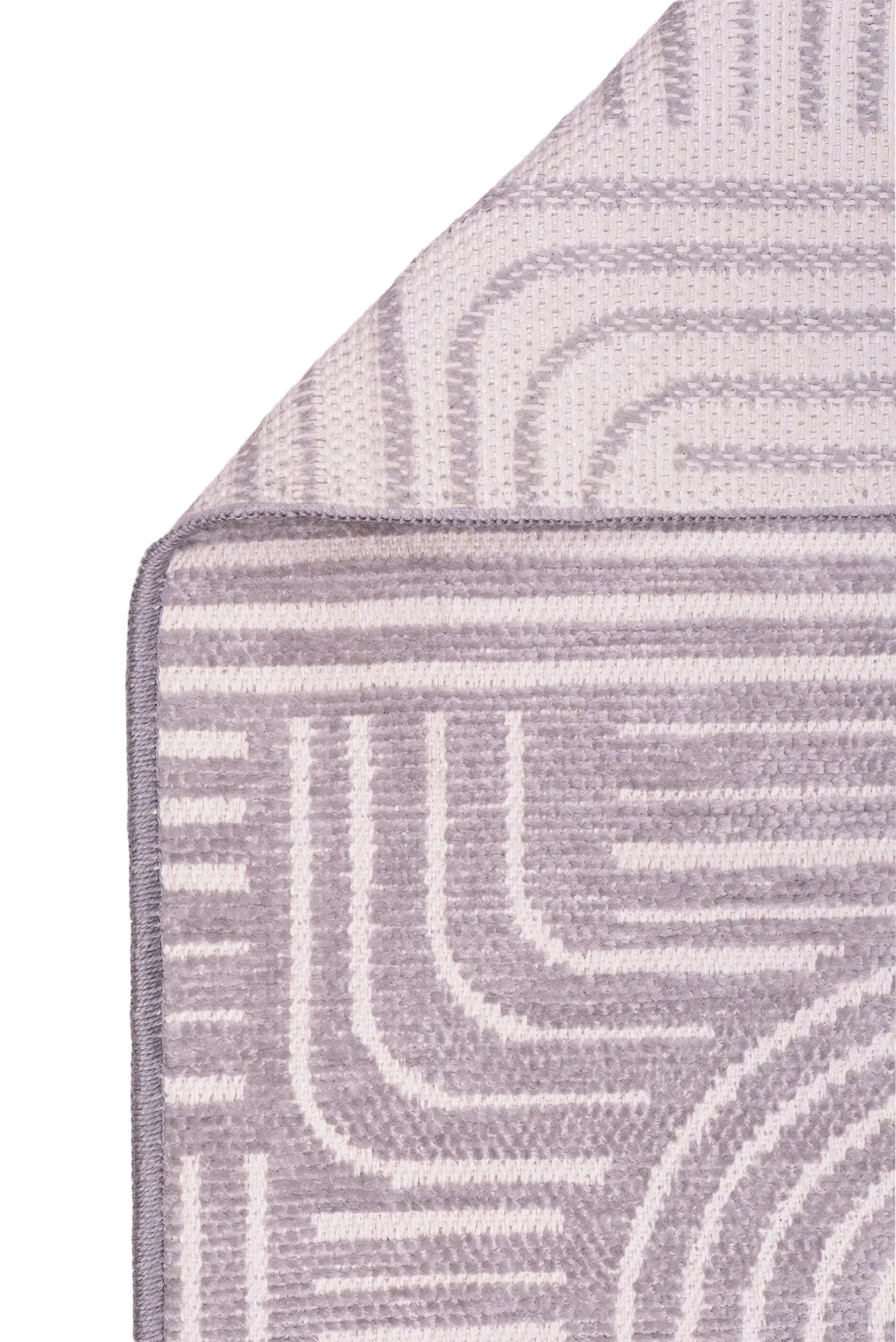 Melidia Halı Modern Desen Makinada Yıkanabilir Kaymaz Taban Salon Mutfak Koridor Şönil Kilim Gri Açık Gri  -  Gri
