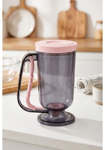 Royalgross Siyah-pembe Pratik Hamur Porsiyonlayıcı 900 Ml Ölçekli Krep Pankek Waffle Kek Muffin Hamur Dağıtıcı Akıtıcı