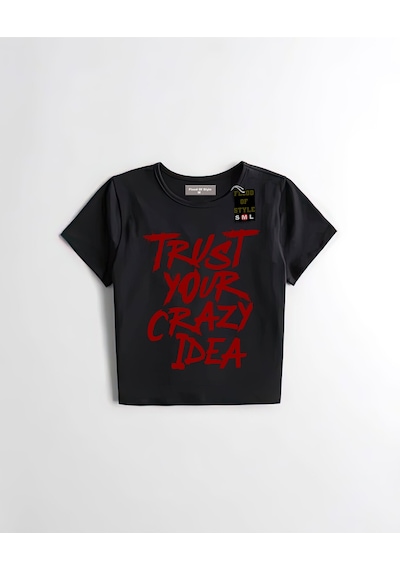 Flood Of Style Siyah Babby Tee Çılgın Özel Tasarım