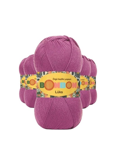 5 Adet Lüks Patik İpi Yünü Mor 98402 - Bonbon Mudanis