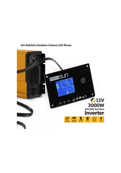 Mexxsun 12v 3000w Ups Ats Tam Sinüs Inverter Ekranlı Elegant Series