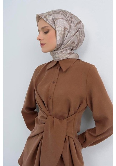 Armine İpek Eşarp 2026 Yaz - 9512-01 Bej Krem Sura