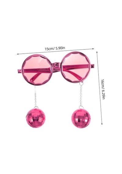 Pembe Disco Toplu Parti Gözlüğü Yetişkin Kostüm Aksesuarı Retro Festival Yılbaşı Kadın Erkek Eğlence