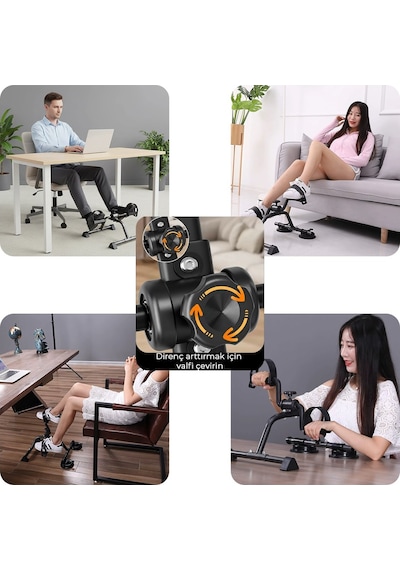 Mini Pedal Egzersiz Kondisyon Bisikleti Taşınabilir Dirençli Ev Aleti El Ve Ayak Pedallı Spor Cihazı