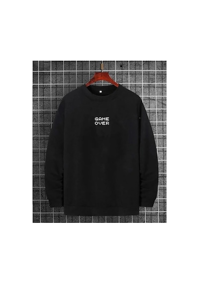 Tarzsokak Baskılı Unisex Oversize Sweatshirt Siyah