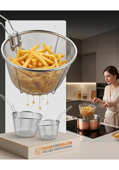 Transformacion 2 Boy Kızartma Süzgeci Patates Kızartma Filtresi 304 Paslanmaz Çelik, 721078 Diğer
