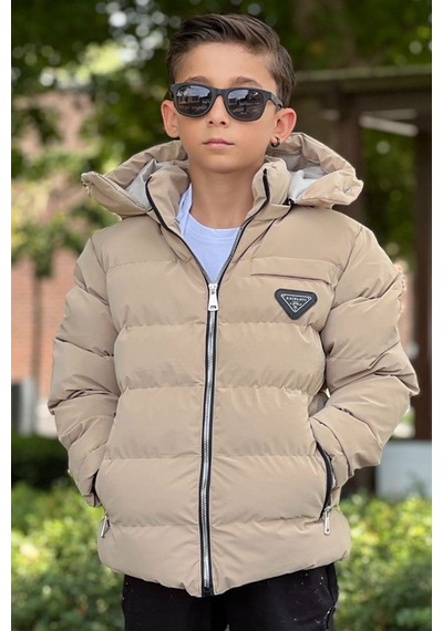 Pina Kids Erkek Çocuk Çıkarılabilir Kapüşonlu Su Geçirmez Nova Kışlık Mont Km4012 Camel