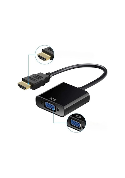 Hdmi To Vga Çevirici Dönüştürücü Monitör Kablosu