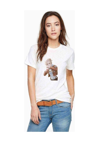 Anime Attack On Titan Baskılı Beyaz Kadın Tshirt (534310097)