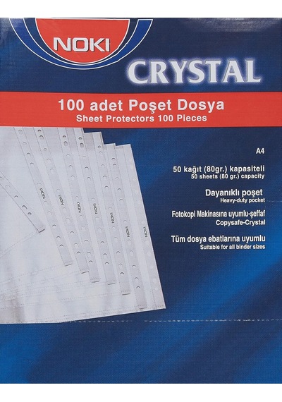 Noki 4830cr Cristal Poşet Dosya, 100 Adet 0.75 LT - 2.5 LT - 12 KG