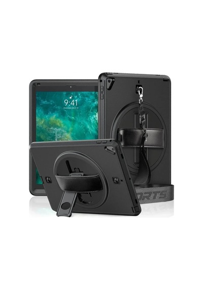 Mey İthalat Apple iPad 5 Air 9.7 Kılıf Strap-c Otterbox Tablet Kapak - Siyah Tablet Kılıfı