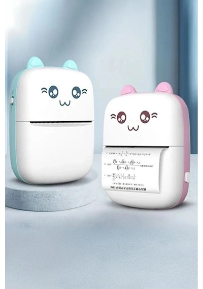 Mini Fotoğraf Yazıcı Kablosuz Etiket Yazıcı Baskı Makinesi Ios Android Uyumlu Termal Printer Pembe