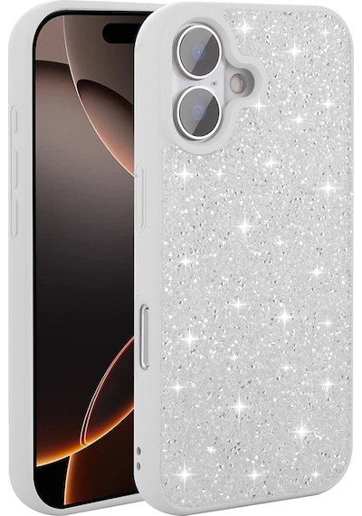 Apple Uyumlu iPhone 16 Plus Kılıf Parlak Taşlı Tasarım Kamera Yükseltili Korumalı Kapak Pırlanta Pembe