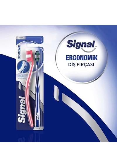 Ergonomik Ve Etkin Temizlik 2'li Orta Diş Fırçası Açık Ahşap