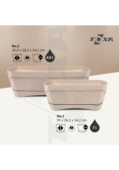Modern Balkon Saksı Kahve, 5 Litre