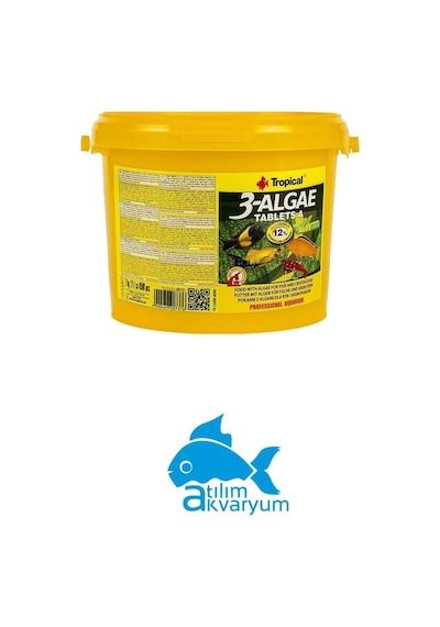 3 Algae Tablet Yem, Cama Yapışan Balık Yemi 25 Adet 10 Gram