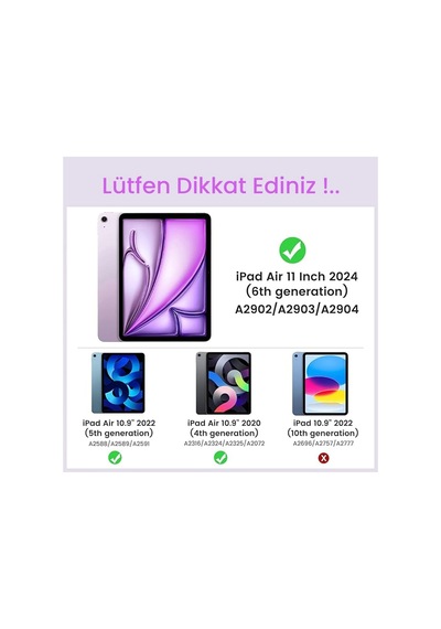 Apple Uyumlu iPad  Air 11 2024 Kılıf Redclick Tablet Süper Silikon Kapak