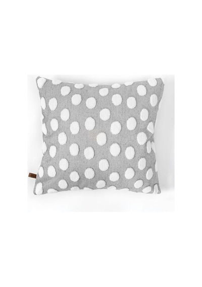 Bohem Özel Tasarım Punch Panç Desen Kare Dekoratif Kırlent Kılıfı 50x50 Cm Point Gri Diğer
