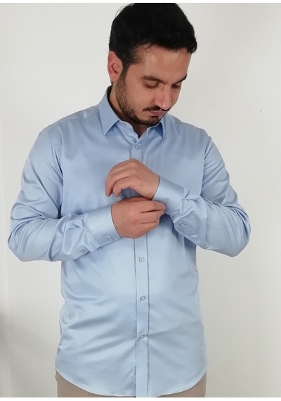 Tousus Slim Fit Açık Mavi Erkek Gömlek Slm-5076-tss