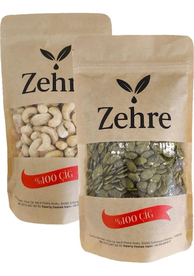 Zehre 2'li Avantaj Paketi Çiğ Kaju 250 Gr + Kabak Çekirdeği İçi 250 Gr 500 G