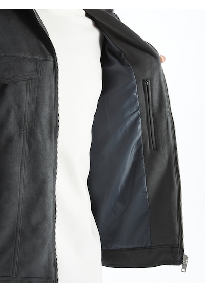 Lcw Vision Yeşil Slim Fit Gömlek Yaka Süet Erkek Ceket