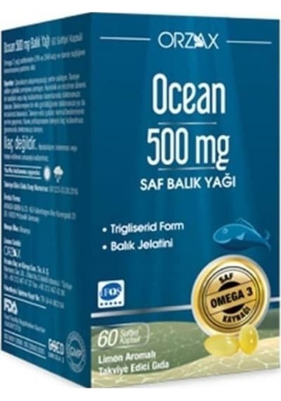 Ocean Balık Yağı 500mg Takviye Edici Gıda 60 Kapsül