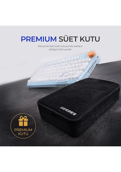 Geezer Crystal Kablolu/kablosuz Bt Wireless Bağlantı Türkçe Q Klavye Mavi-beyaz Sk-710ctm