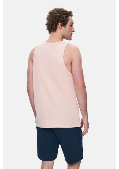 Ucla Pebble Toz Pembe Sıfır Kol Baskılı Oversize Erkek Tshirt Toz Pembe