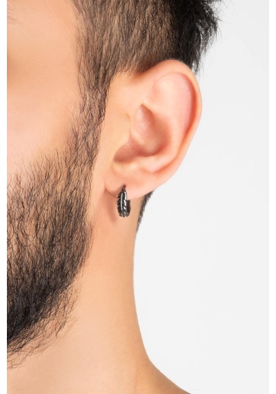 Amazon Çelik Erkek Küpe Gri