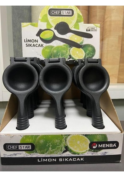 Chefstar Pratik Lüks Alüminyum Döküm Limon Sıkacağı Siyah Limon-mandalina Sıkma Aleti Kapatmalı Dökü Diğer