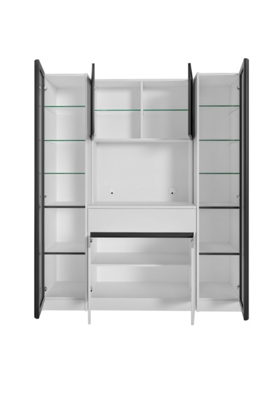 Moon Maxi Kahve Köşesi Komple Mdf Led Aydınlatmalı Mutfak Kahve Dolabı Beyaz