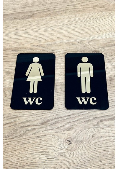 Klwc-mw52 - Dekoratif Wc Yönlendirme Tabelası - Kadın & Erkek 2'li