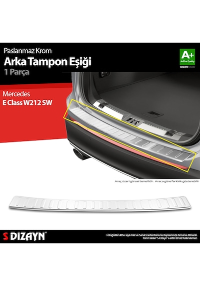 S-dizayn Mercedes E Class W212 Sw Krom Arka Tampon Eşiği 2010-2013 A+ Kalite