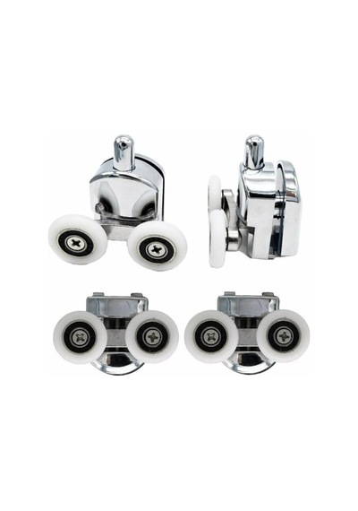 Teker 8 Li Set Duşakabin Tekerleği Alt Üst Cam Kabin Rulman Makara 24 Mm Krom Beyaz - Şeffaf Teker 8 Li Set Duşakabin Tekerleği Alt Üst Cam Kabin Rulman Makara 24 Mm Krom Beyaz - Şeffaf