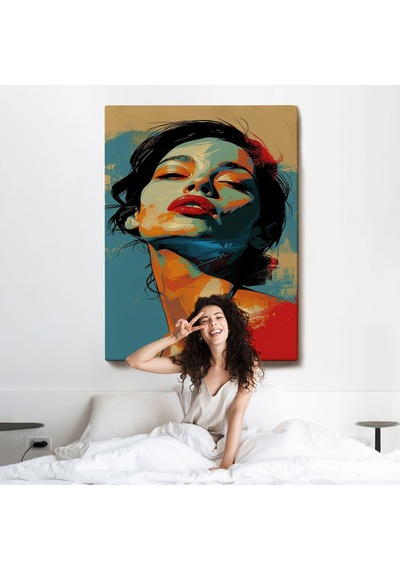 Miyrem^ Canvas Serie Pop Art Tarzda Güzel Kadın Tablosu-7709