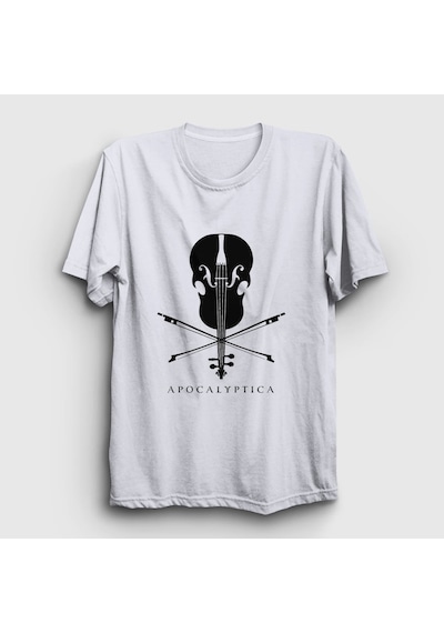 Presmono Unisex Cello Apocalyptica T-shirt Beyaz