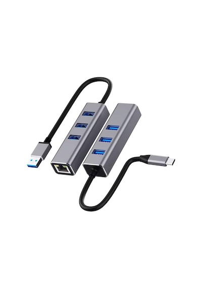 4'ü 1 Arada Type-c Hub Çoklayıcı - 1000mbps Gigabit Ethernet Rj45 Ve 3 Port Usb 3.0 Adaptör-jl-c3103a