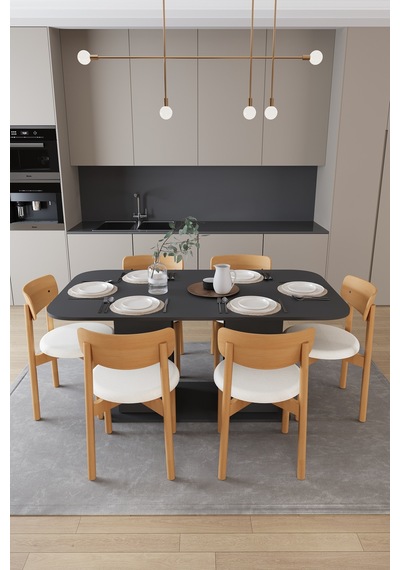 Modern Dolaplı 6 Kişilik Mutfak Yemek Masası Ve Sandalye %100 Mdf Mutfak Yemek Odası Masası Takımı Ymt06 Antrasit Modern Dolaplı 6 Kişilik Mutfak Yemek Masası Ve Sandalye %100 Mdf Mutfak Yemek Odası Masası Takımı Ymt06 Antrasit