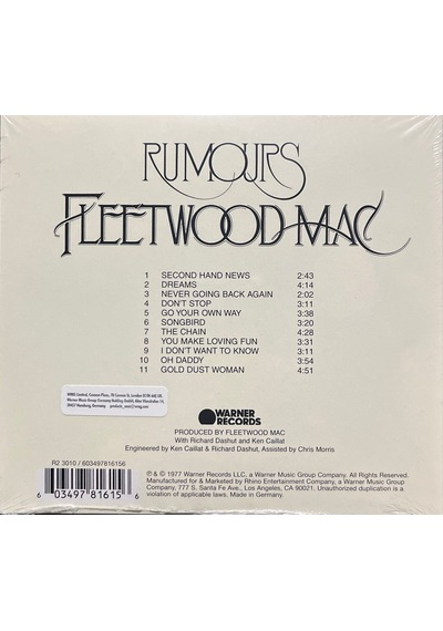 Cd Fleetwood Mac Rumours Açılmamış Ambalajında Cd