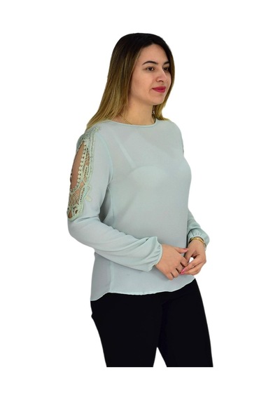 Kadın Kol Güpürlü Bluz Ry-17570 001