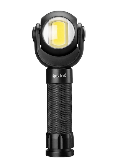 S-Link Sl-F860 3w Pilli Döner Çift Başlıklı El Feneri Siyah