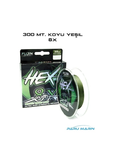 Fujin Hex Braid 8x 300mt Moss Green Pe İp Misina 0.16 MM
