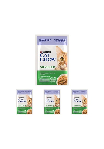 Kuzu Etli Kısırlaştırılmış Yaş Kedi Maması 85gr 4lü Paket
