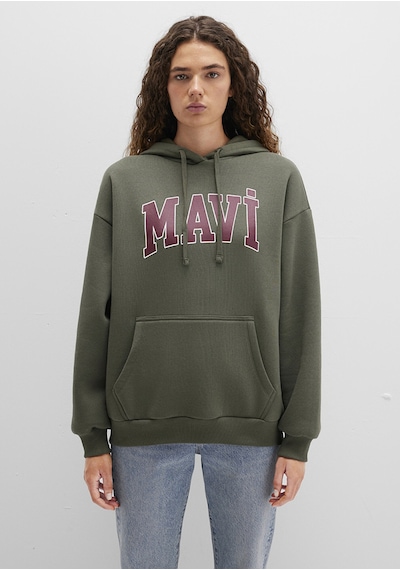 Mavi - Mavi Logo Baskılı Kapüşonlu Haki Sweatshirt 1600361-71581 Yeşil Mavi - Mavi Logo Baskılı Kapüşonlu Haki Sweatshirt 1600361-71581 Yeşil