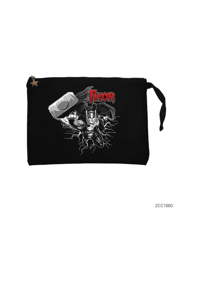 Zepplin Giyim Avengers Thor Rising Siyah Clutch Astarlı Cüzdan / El Çantası