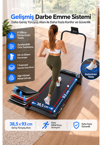 Voit V-fit By Compact Vibe Dual Line Titreşimli Yürüyüş Bandı 10 Km/sa Bluetooth Manuel Eğimli