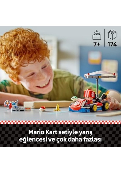 Mario Mario Kart Mario Ve Standard Kart 72037 - Yetişkin Kadınlar Ve Erkekler Için Inşa Edilebilen Figürü Içeren