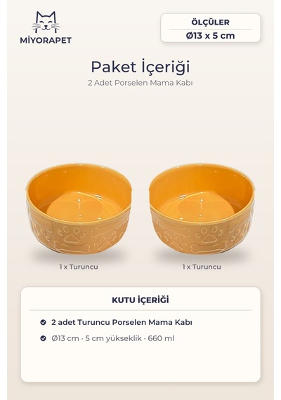 Mama Kabı Porselen-ikili Turuncu