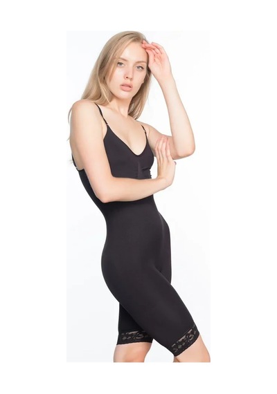 Ang Butik Siyah Mı 2031 Paçalı Dantelli Boy Korse