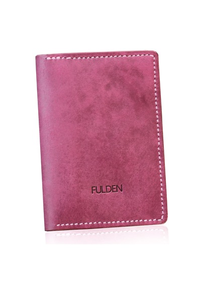 Leather Craft Hakiki Deri Isme Özel Pasaport Kılıfı - Mor